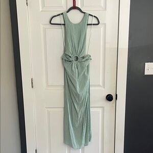HYFVE turquoise backless Midi Dress with Front Ring Detail medium